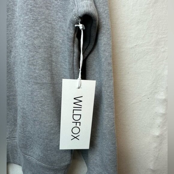 Wildfox Size S Gray Merci Sweatshirt - Picture 4 of 6